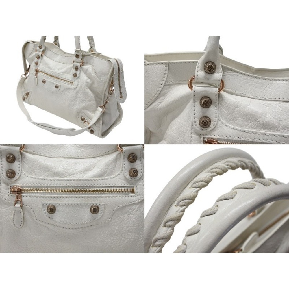 Balenciaga Leather Giant City Bag Pink White - Picture 5 of 10